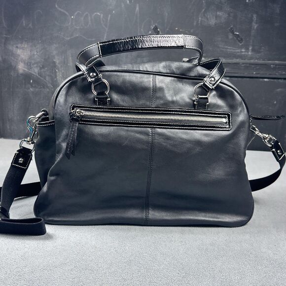 Coach Addison Tote Black Leather Diaper Bag Satchel Shoulder Crossbody F18374 - Picture 4 of 15